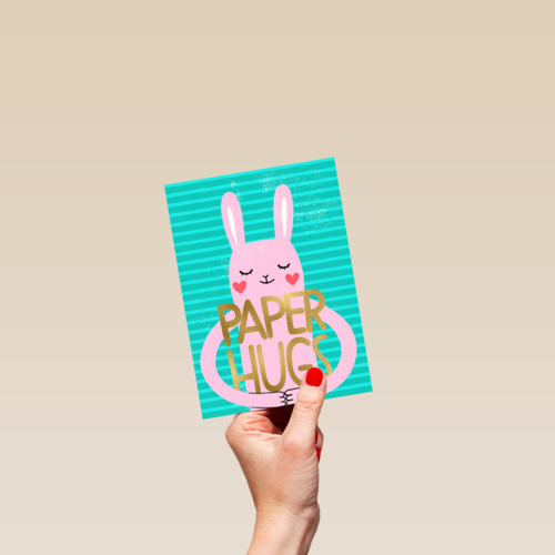 Pasen kaart Paashaas paper hug