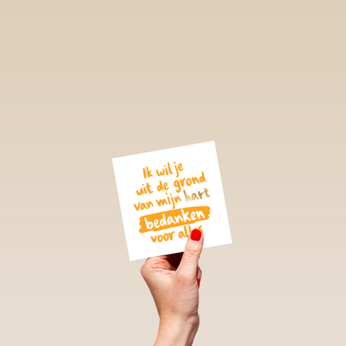 bedankt kaart ik wil jullie bedanken voor alles