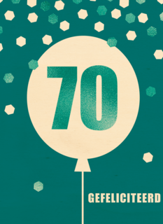 Verjaardagskaart leeftijden man 70 ballon