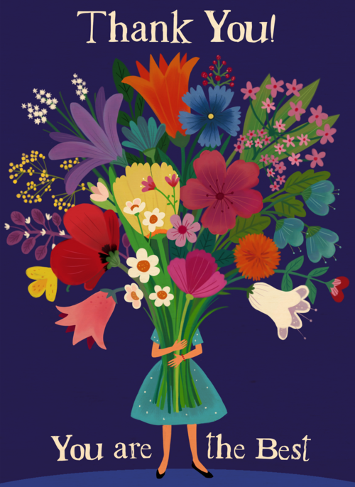 Houten Kaart Secretaressedag | Houten Kaart Hallmark | Secretaressedag | Bedankt Kaart Ylva Svensson Bloemen