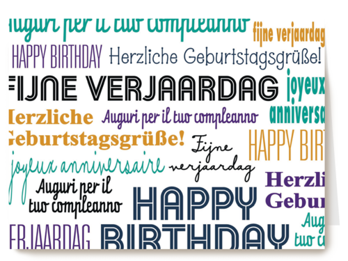Fijne verjaardag multilanguage