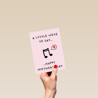 moederdag kaart hip a little note to say happy moeders day