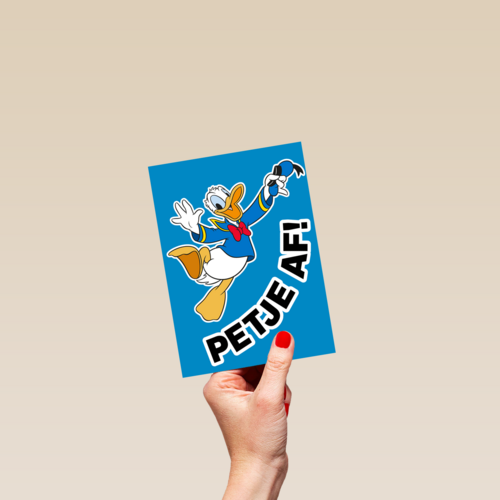 Complimentkaart Donald Duck petje af