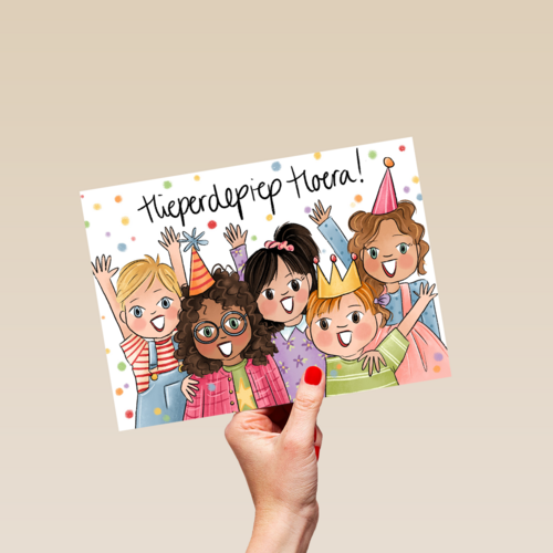 verjaardagskaart kids hieperdepiep matia studio