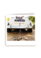 Trouwkaart auto met just married Polaroid