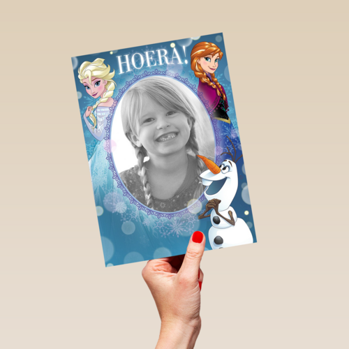 hoera een frozen kaart speciaal voor jou