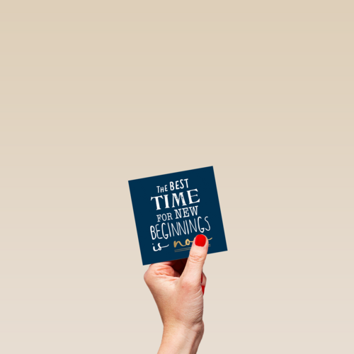 Nieuwjaarskaart quote the best time for new beginnings is now