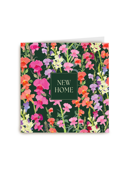 Nieuwe woning kaart New home met bloemen