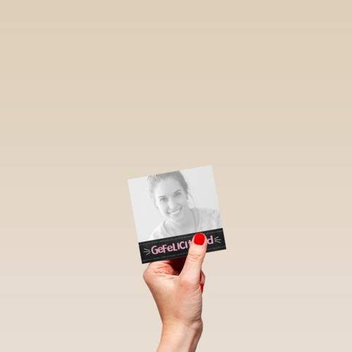 fotokaart gefeliciteerd zwart met roze