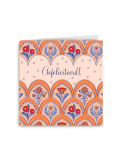 Felicitatie kaart tegeltje met bloemen