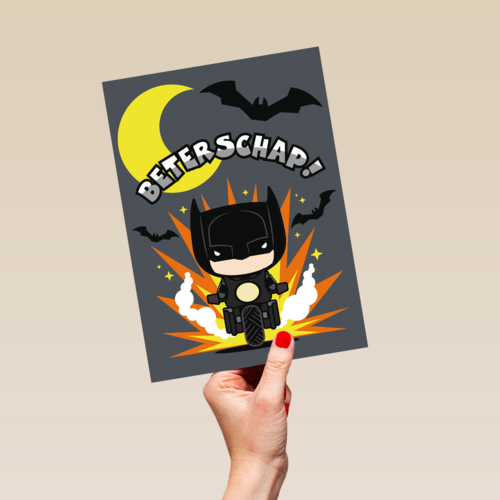 Beterschap kaart Batman op motor