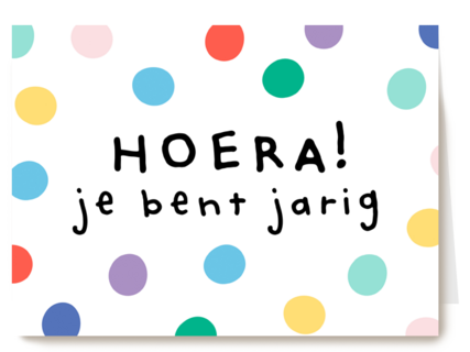 verjaardag kaart stijlvol hoera je bent jarig