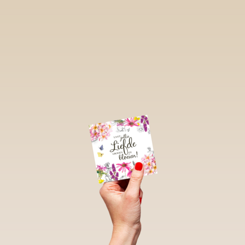 Kaart flowers by Marjolein Bastin Laat jullie liefde groeien