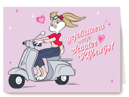 gefeliciteerd met je scooterrijbewijs van lola