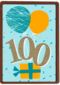 verjaardagskaart 100 jaar met ballonnen