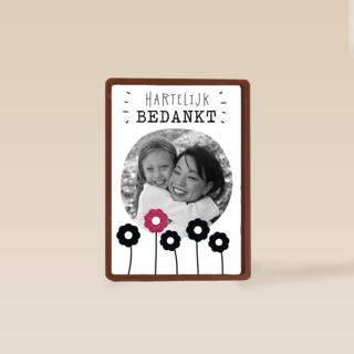 bedankt met vijf bloemen