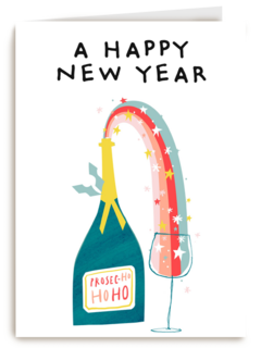 nieuwjaarskaart hip regenboog prosecco