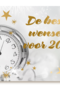 nieuwjaarskaart met klok en de beste wensen