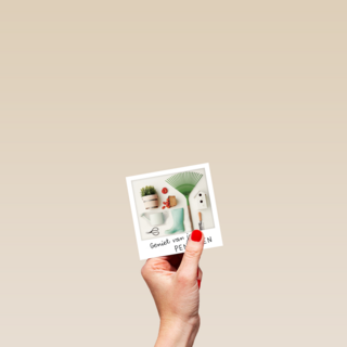 polaroid kaart pensioen in de tuin werken
