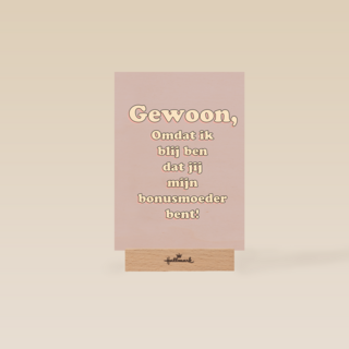moederdag kaart hip blij dat jij mijn bonusmoeder bent
