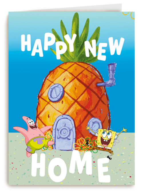 Kaart Hallmark | Felicitatie Nieuwe Woning | Spongebob Happy New Home