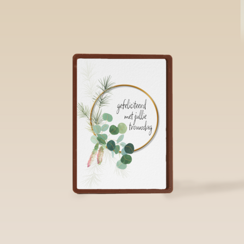 Trouwdagkaart gefeliciteerd met jullie trouwdag bladeren
