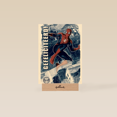 Spiderman kaart gefeliciteerd