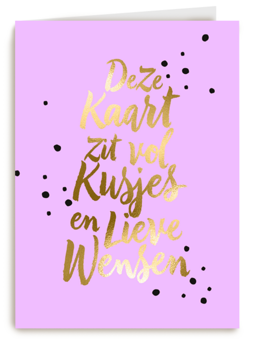 deze kaart zit vol kusjes en lieve wensen