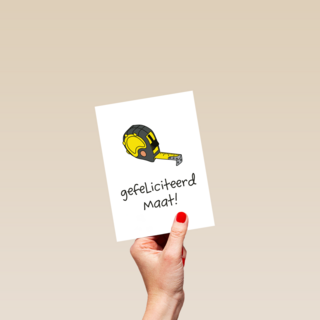 Verjaardagskaart man hip Gefeliciteerd maat