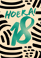 verjaardagskaart hoera groene 18 jongen man