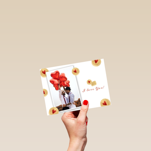 Fotokaart Valentijnsdag fotokader met hartjes
