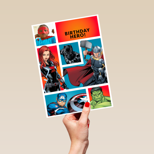 Avengers fotokaart Birthday Hero