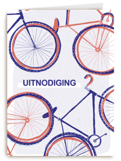 uitnodiging met fietsen