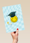 Geslaagd smiley blauw
