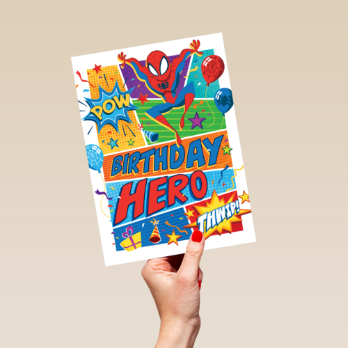 spiderman kaart birthday hero