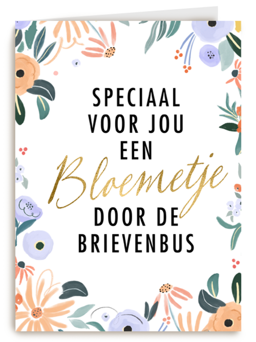 kaart klassiek een bloemetje door de brievenbus