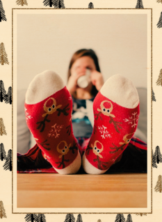 fotokaart met kerstsokken