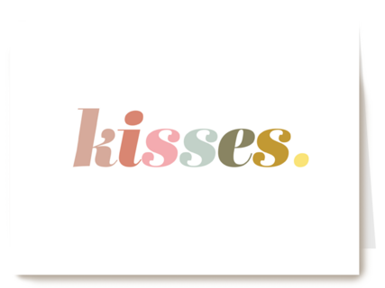 Liefde kaart kisses