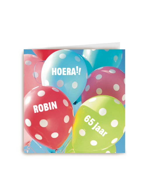 verjaardag leeftijd plus hoera ballonnen