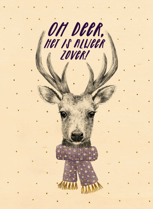 Houten kaart Kerst | Hallmark | Houten kaart Kerst | Hallmark | Oh deer het is kerst