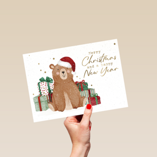 Merry Christmas Bear Happy NY