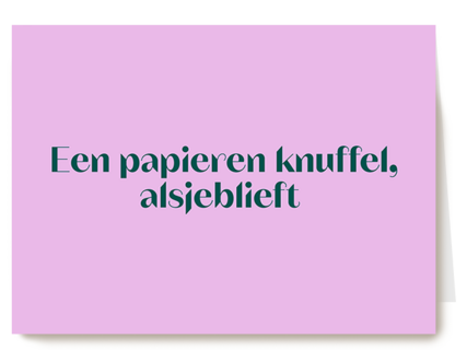 Een papieren knuffel
