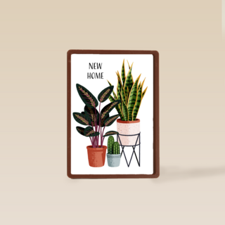 verhuisbericht kaart plantjes folio