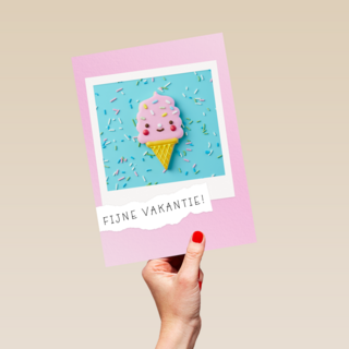 zomer kaart klassiek fijne vakantie met ijsje