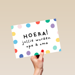 zwanger kleinkind confetti hoera jullie worden op en oma