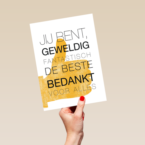 jij bent geweldig fantastisch de beste bedankt voor alles