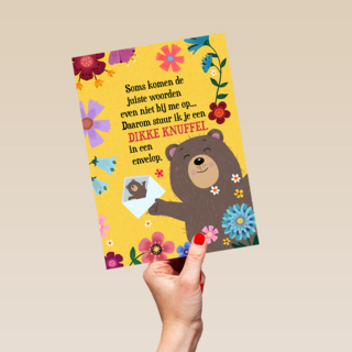 Sterkte kaart dikke knuffel in envelop