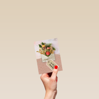 Moederdagkaart envelop met bloemen
