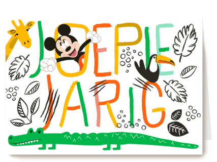 Mickey joepie jarig kaart