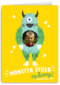 Monster stoer op kamp fotokaart